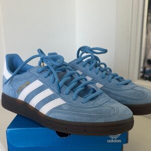 Adidas Men's Sky Blue and White Sneakers